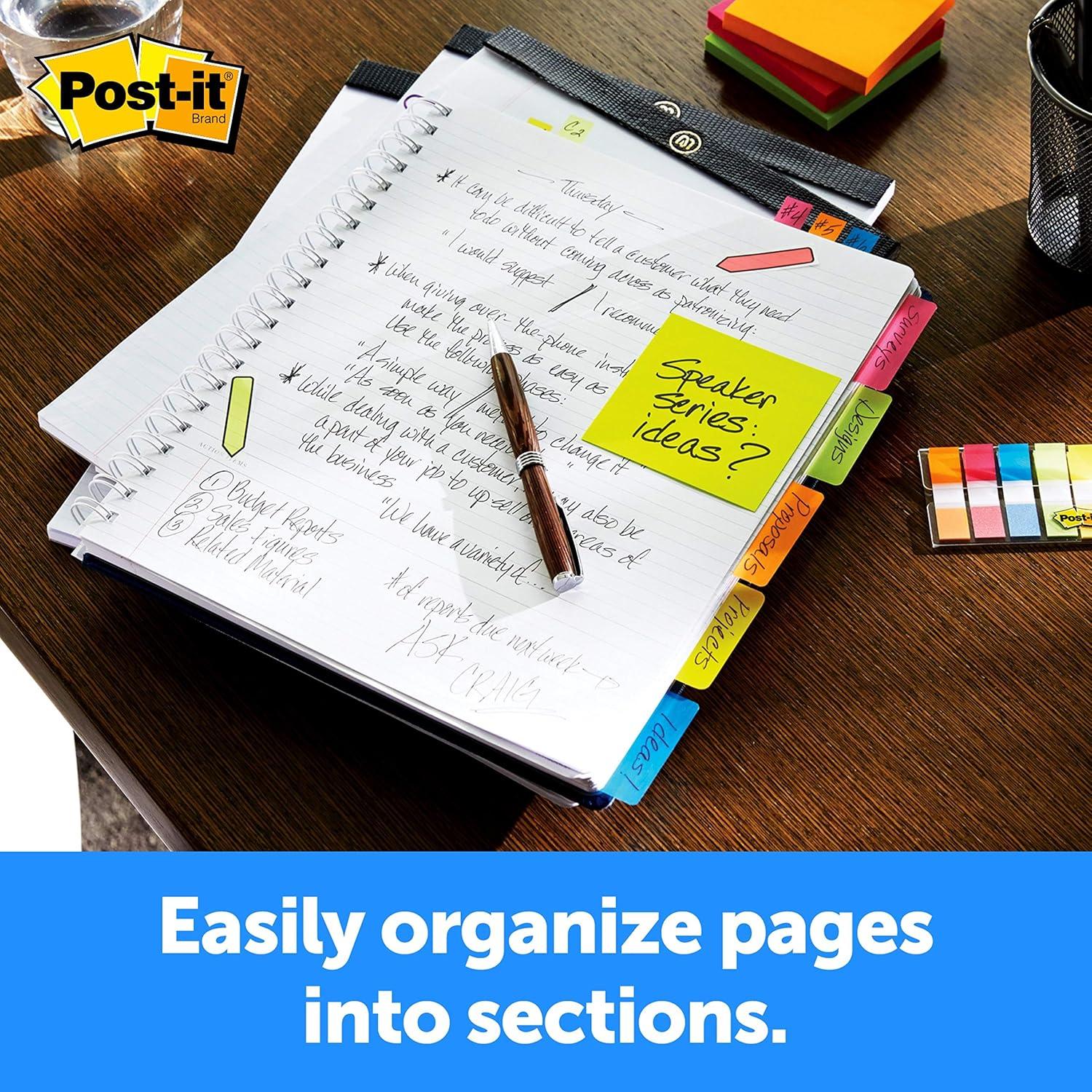 imagePostit Tabs 2 in Solid Assorted Colors 6 TabsColor 5 Colors 30 TabsPack 686ROYGB Pack of 2