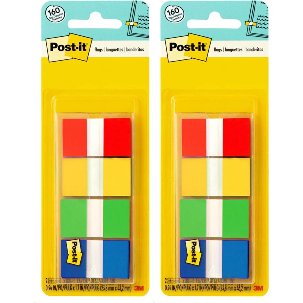 imagePostit Flags 80OnTheGo Dispenser 2 DispensersPack 1 in Wide Assorted Primary Colors 680RYGB2 Pack of 2