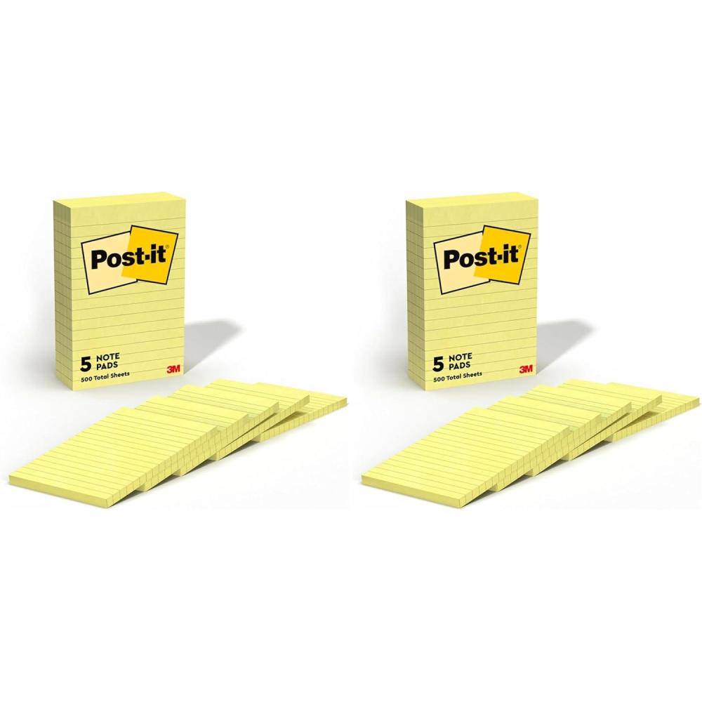 imagePostit Popup Notes 4x6 in 5 Pads Americas 1 Favorite Sticky Notes Canary Yellow Clean Removal Recyclable 6605PK Pack of 2Canary Yellow