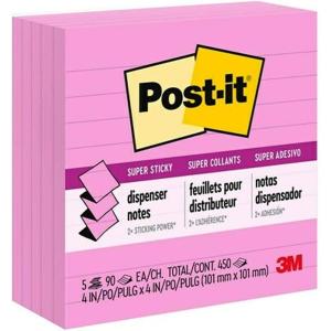 Post-it Super Sticky Pop-up Notes, 4×4 in, 5 Pads, 2X The Sticking Power, Pink, Recyclable (R440-NPSS)