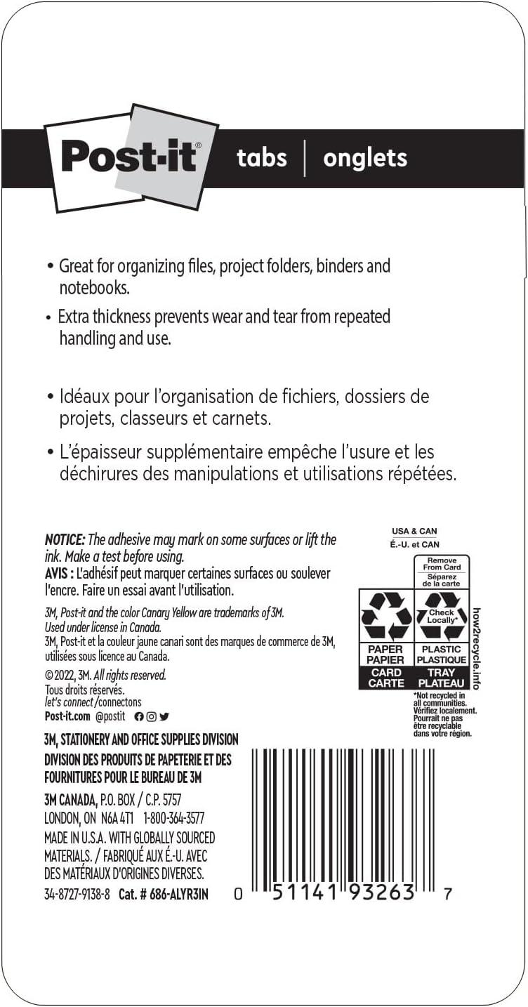 imagePostit Tabs 3 in Solid Assorted Primary Colors 6 TabsColor 4 Colors 24 TabsPack 686ALYR3IN