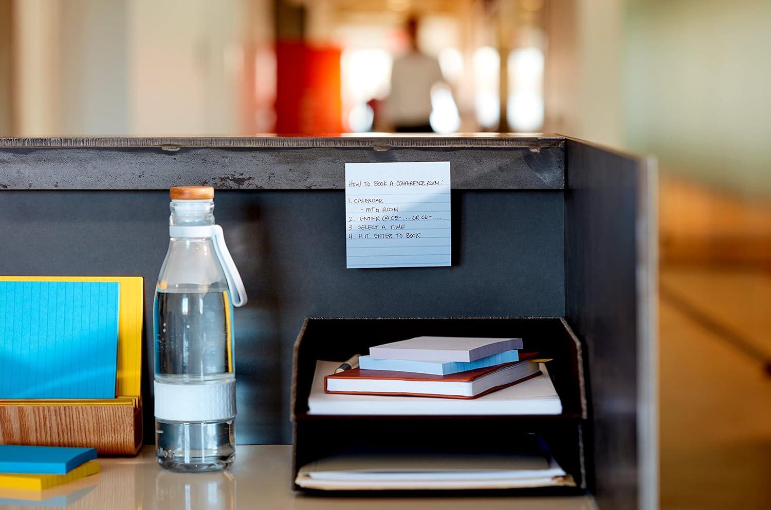 imagePostit Notes Super Sticky Recycled Notes in Wanderlust Pastels Collection Colors Note Ruled 4quot x 4quot 90 SheetsPad 6 PadsPack