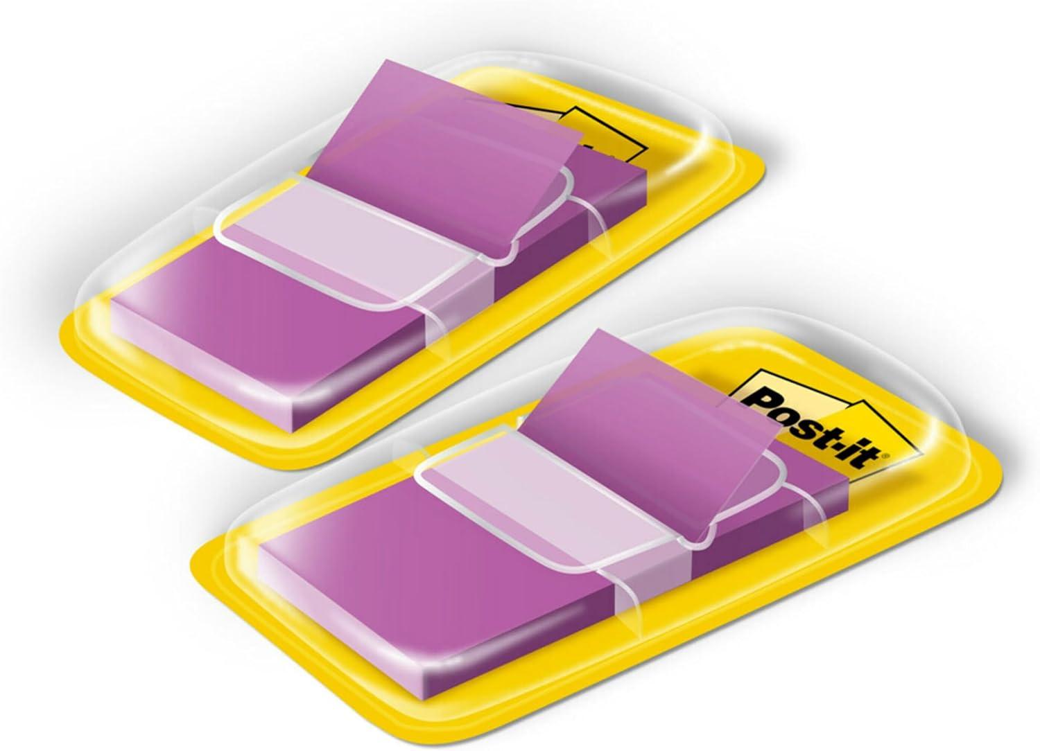 image:imagePostit Flags 50Dispenser 2 DispensersPack 1 in Wide Purple 680PU2 Pack of 203 x 27 Pack of 2