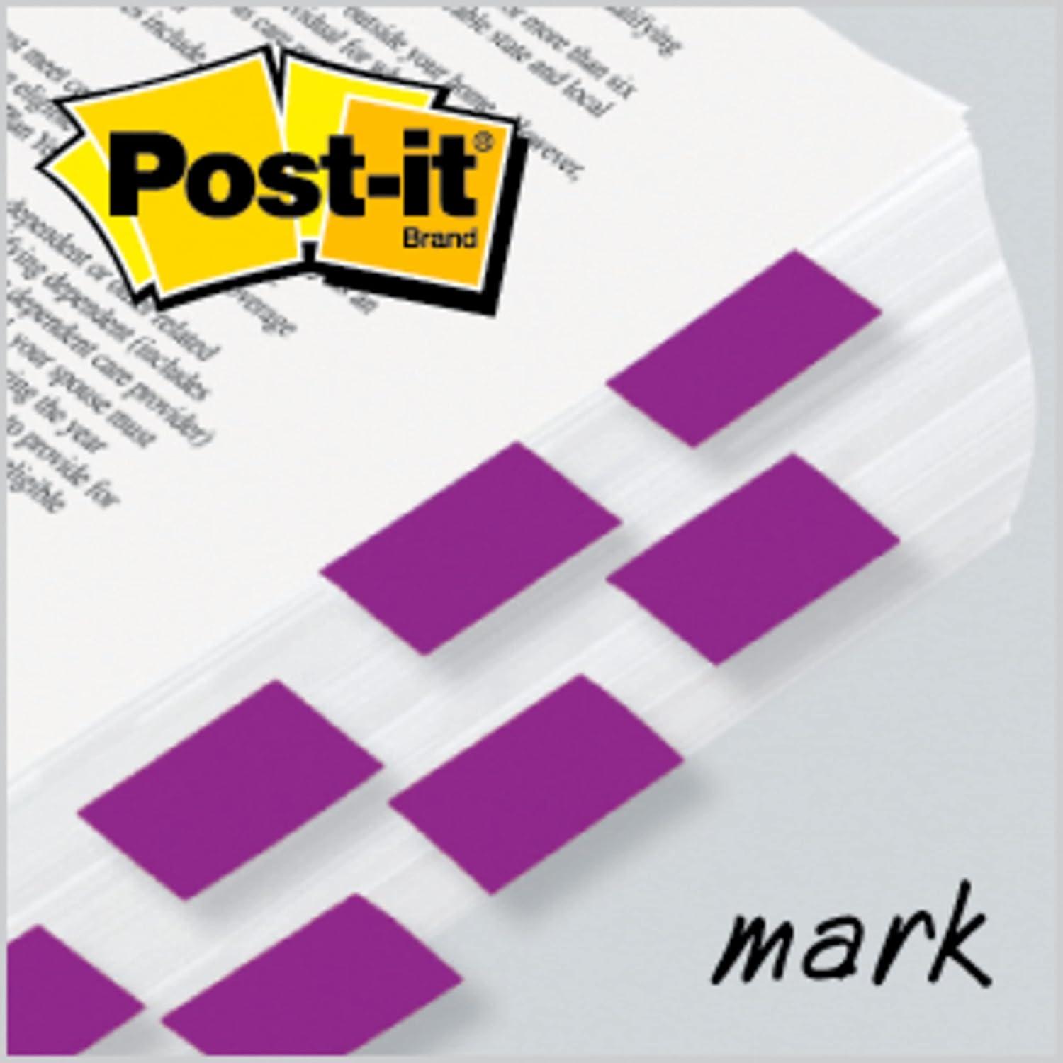 image:imagePostit Flags 50Dispenser 2 DispensersPack 1 in Wide Purple 680PU2 Pack of 203 x 27 Pack of 2
