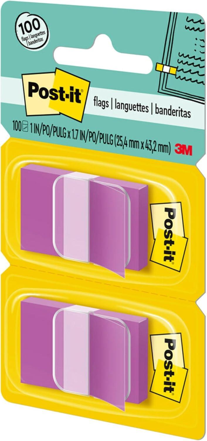 image:imagePostit Flags 50Dispenser 2 DispensersPack 1 in Wide Purple 680PU2 Pack of 203 x 27 Pack of 2
