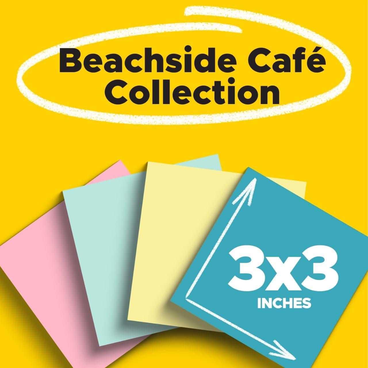 image:imagePostit Notes 3 in x 3 in 4 Sticky Note Pads 50 Sheets per Pad Beachside Caf Collection New Year Organization or Second Semester School Supplies