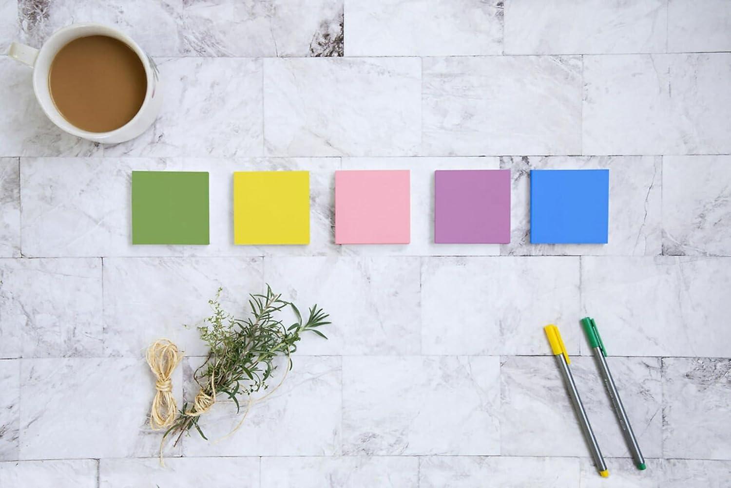 image:imagePostit Notes 3 in x 3 in 5 Sticky Notes Pads 100 Sheets per Pad Floral Fantasy Collection New Year Organization or Second Semester School Supplies