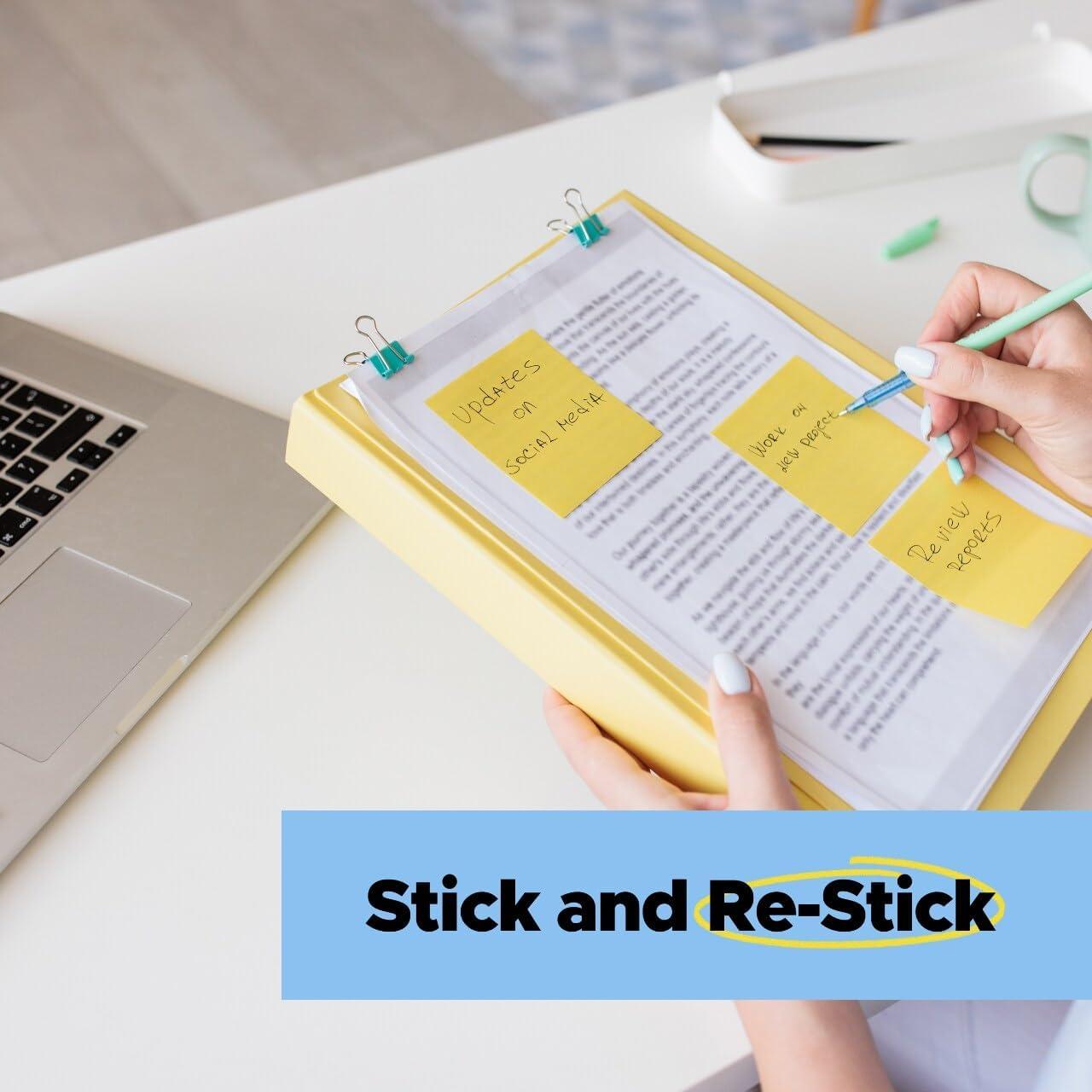 image:imagePostit Super Sticky 100 Recycled Dispenser Popup Notes 6 Sticky Note Pads 3 x 3 in 2X The Sticking Power New Year Organization or Second Semester School Supplies Canary YellowCanary Yellow