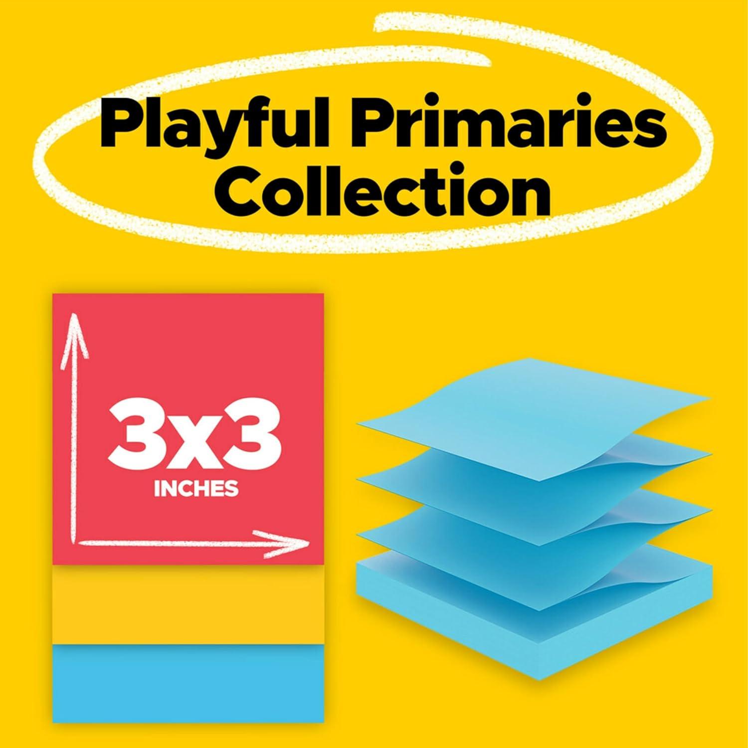 image:imagePostit Super Sticky Dispenser Popup Notes 10 Sticky Note Pads 3 x 3 in 2X The Sticking Power New Year Organization or Second Semester School Supplies Playful Primaries Collection22 x 6