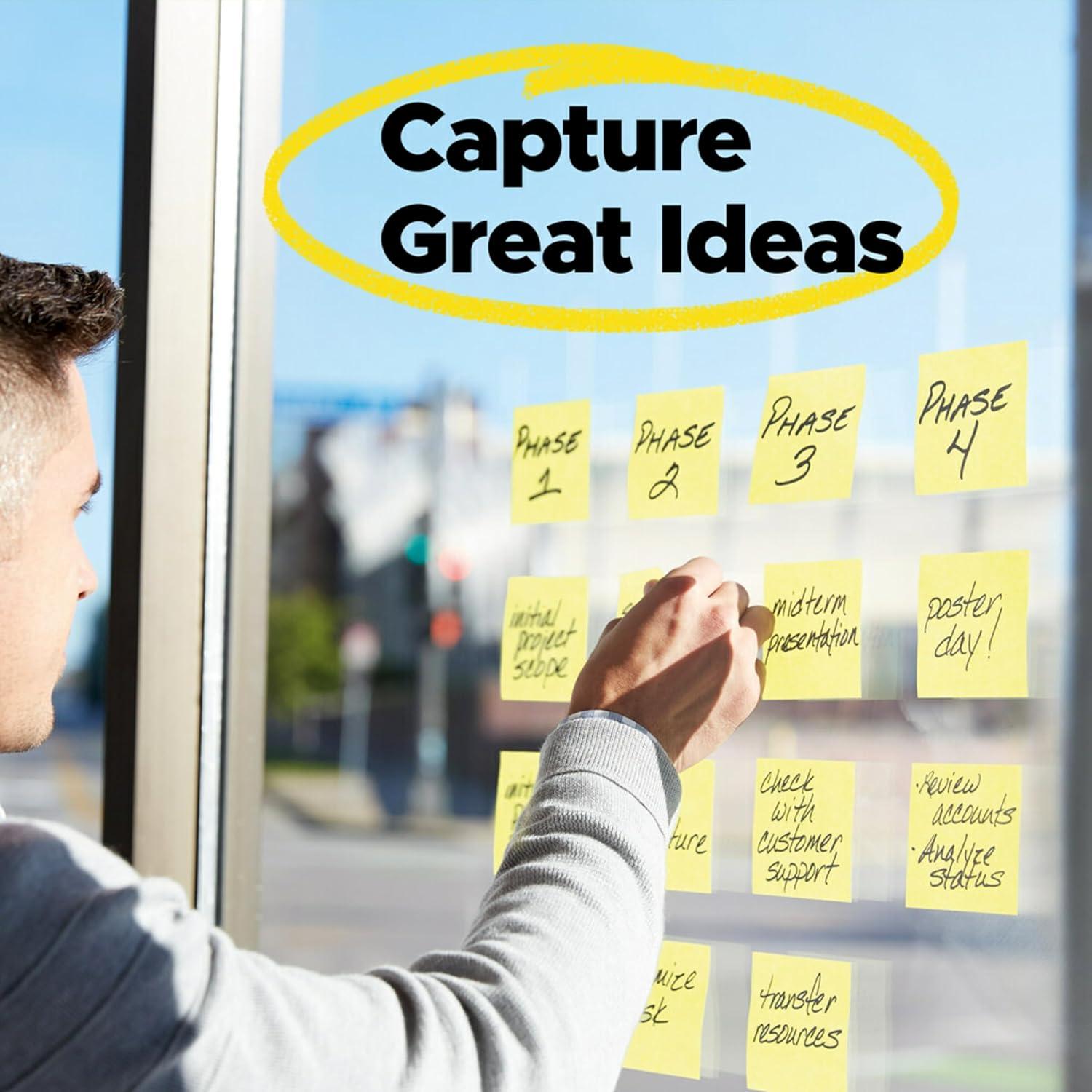 image:imagePostit Super Sticky Dispenser Popup Notes 10 Sticky Note Pads 3 x 3 in 2X The Sticking Power New Year Organization or Second Semester School Supplies Canary Yellow95 x 64 Pack of 12
