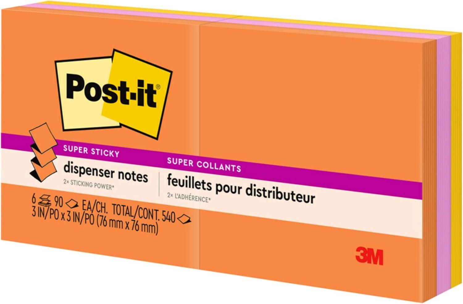 image:imagePostit Super Sticky Dispenser Popup Notes 6 Sticky Note Pads 3 x 3 in 2X The Sticking Power New Year Organization or Second Semester School Supplies Energy Boost Collection97 x 66