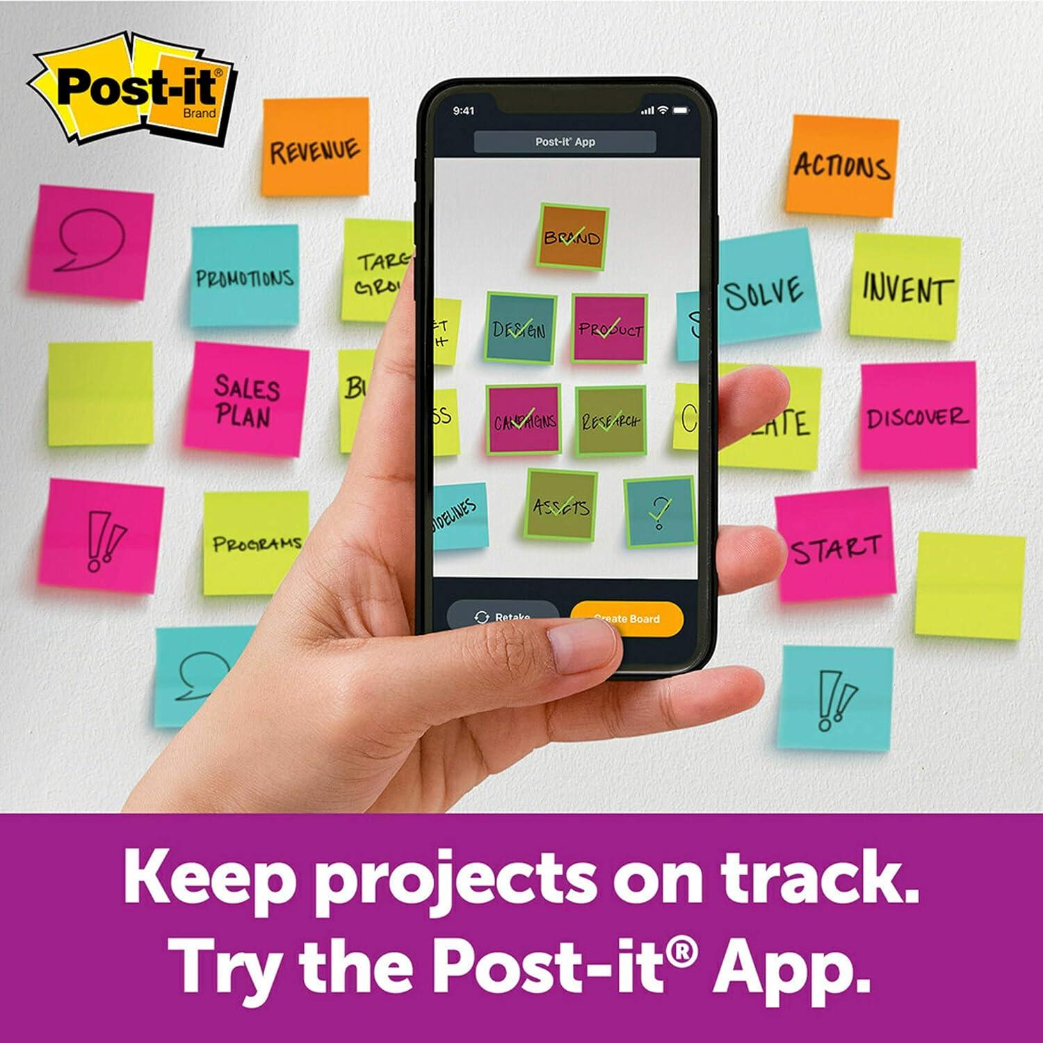 image:imagePostit Super Sticky Dispenser Popup Notes 6 Sticky Note Pads 3 x 3 in 2X The Sticking Power School Supplies and Oce Products Use with Postit Note Dispensers Supernova Neons Collection14 x 6