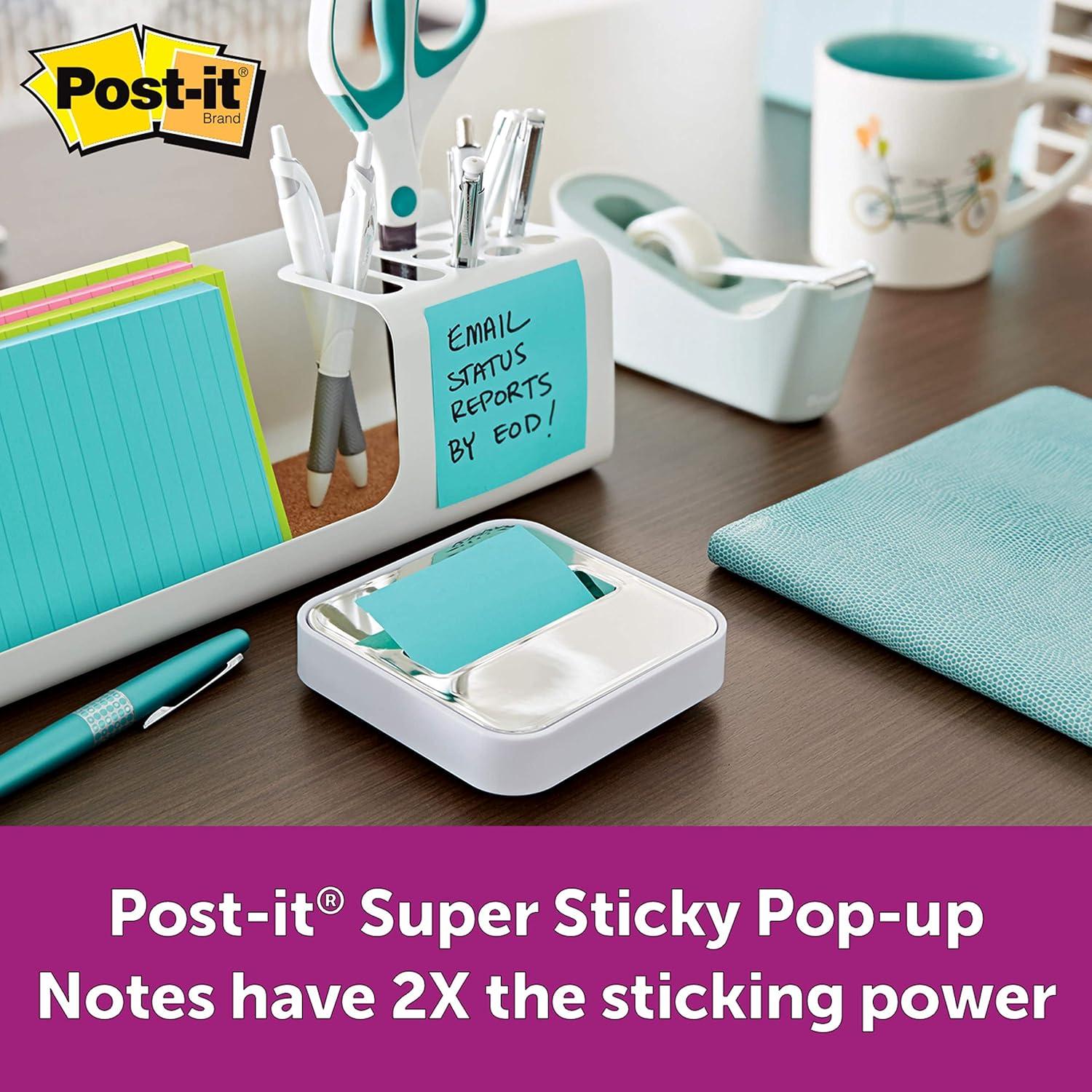 image:imagePostit Super Sticky Dispenser Popup Notes 6 Sticky Note Pads 3 x 3 in 2X The Sticking Power School Supplies and Oce Products Use with Postit Note Dispensers Supernova Neons Collection14 x 6