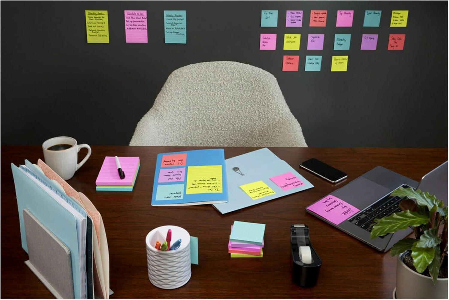 image:imagePostit Super Sticky Dispenser Popup Notes 6 Sticky Note Pads 3 x 3 in 2X The Sticking Power School Supplies and Oce Products Use with Postit Note Dispensers Supernova Neons Collection14 x 6 Pack of 12