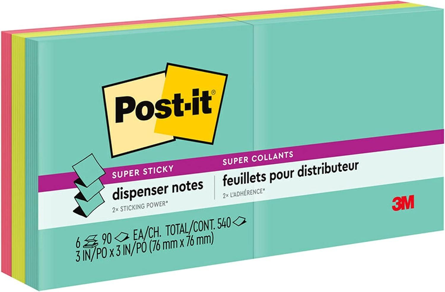image:imagePostit Super Sticky Dispenser Popup Notes 6 Sticky Note Pads 3 x 3 in 2X The Sticking Power School Supplies and Oce Products Use with Postit Note Dispensers Supernova Neons Collection14 x 6