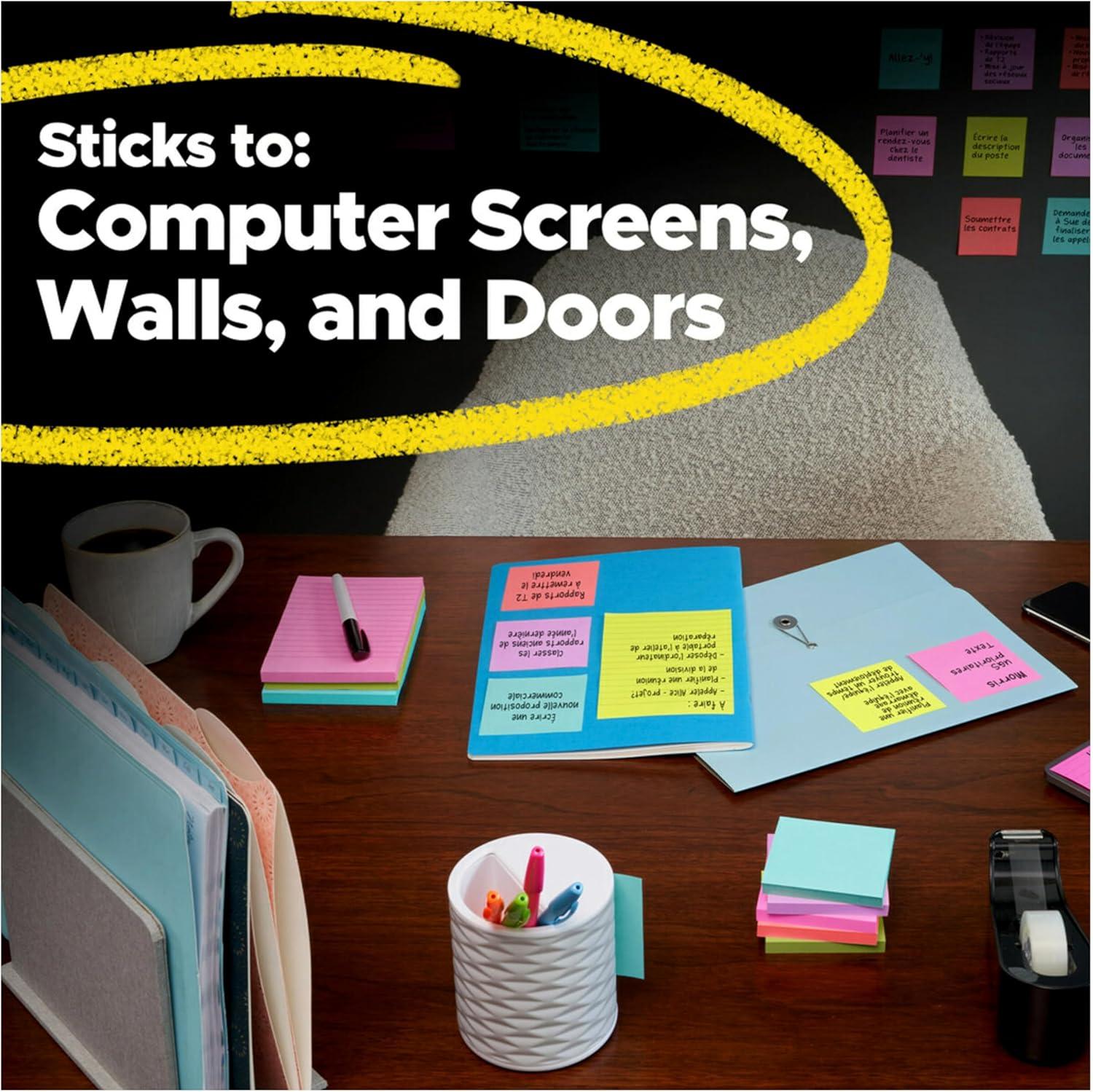 image:imagePostit Super Sticky Dispenser Popup Notes 6 Sticky Note Pads 3 x 3 in 2X The Sticking Power School Supplies and Oce Products Use with Postit Note Dispensers Supernova Neons Collection14 x 6 Pack of 12