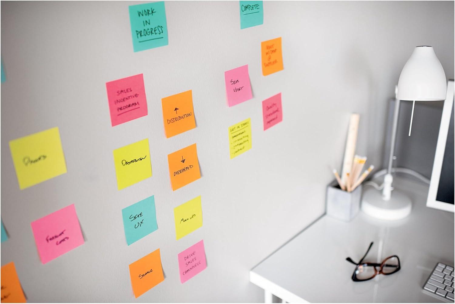 image:imagePostit Super Sticky Dispenser Popup Notes 6 Sticky Note Pads 3 x 3 in 2X The Sticking Power School Supplies and Oce Products Use with Postit Note Dispensers Supernova Neons Collection14 x 6 Pack of 12