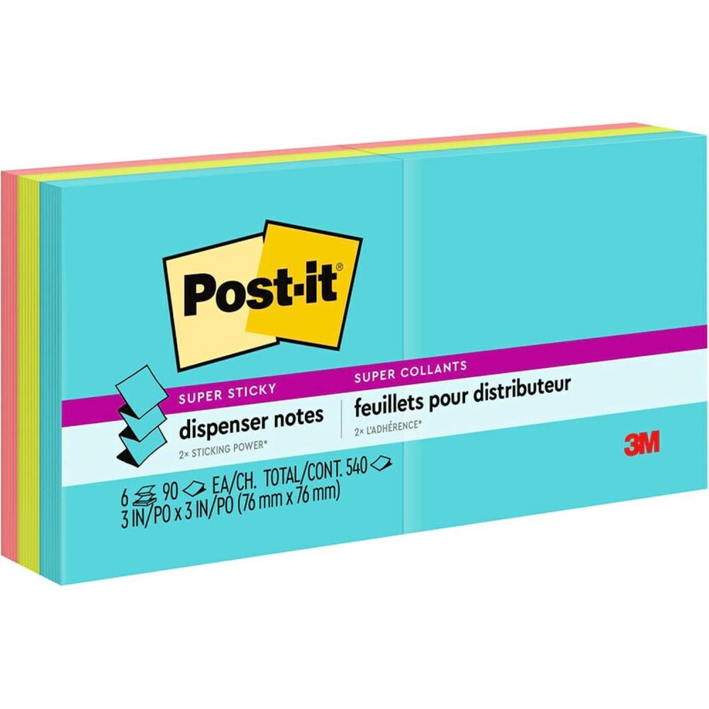 image:imagePostit Super Sticky Dispenser Popup Notes 6 Sticky Note Pads 3 x 3 in 2X The Sticking Power School Supplies and Oce Products Use with Postit Note Dispensers Supernova Neons Collection14 x 6