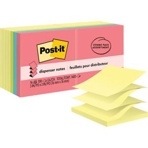 Post-it Pop-up Notes 3×3 in, 14 Pads, America’s’s #1 Favorite Sticky Notes, Assorted Colors, Clean Removal, Recyclable (R330-14YWM)(Canary Yellow and Assorted Neon Colors)