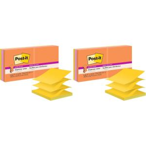 Post-it Super Sticky Dispenser Pop-up Notes, 6 Sticky Note Pads, 3 x 3 in., 2X The Sticking Power, New Year Organization or Second Semester School Supplies, Energy Boost Collection(9.7″ x 6.6″ (Pack of 2))