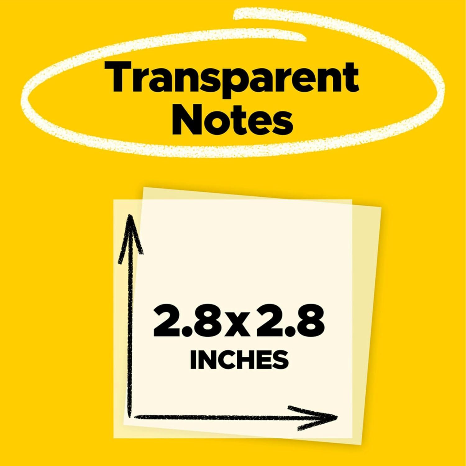 image:imagePostit Transparent Notes 28 in x 28 in Pastel Sticky Notes School Supplies Office Products Great for Studying Great for Studying 2 PadsClear Transparent