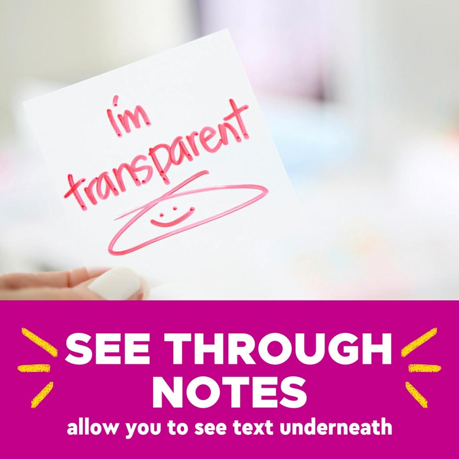 image:imagePostit Transparent Notes 28 in x 28 in Pastel Sticky Notes School Supplies Office Products Great for Studying Great for Studying 2 PadsClear Transparent