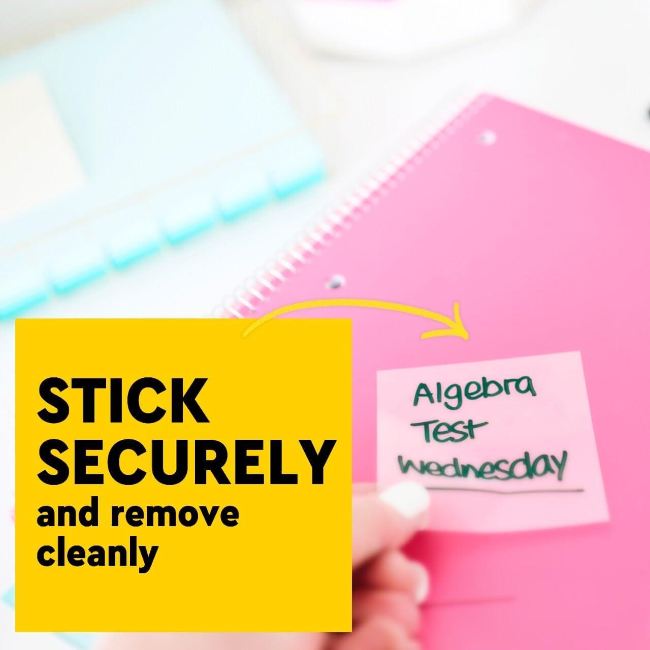 image:imagePostit Transparent Notes 28 in x 28 in Pastel Sticky Notes School Supplies Office Products Great for Studying Great for Studying 2 PadsClear Transparent 3 Pack