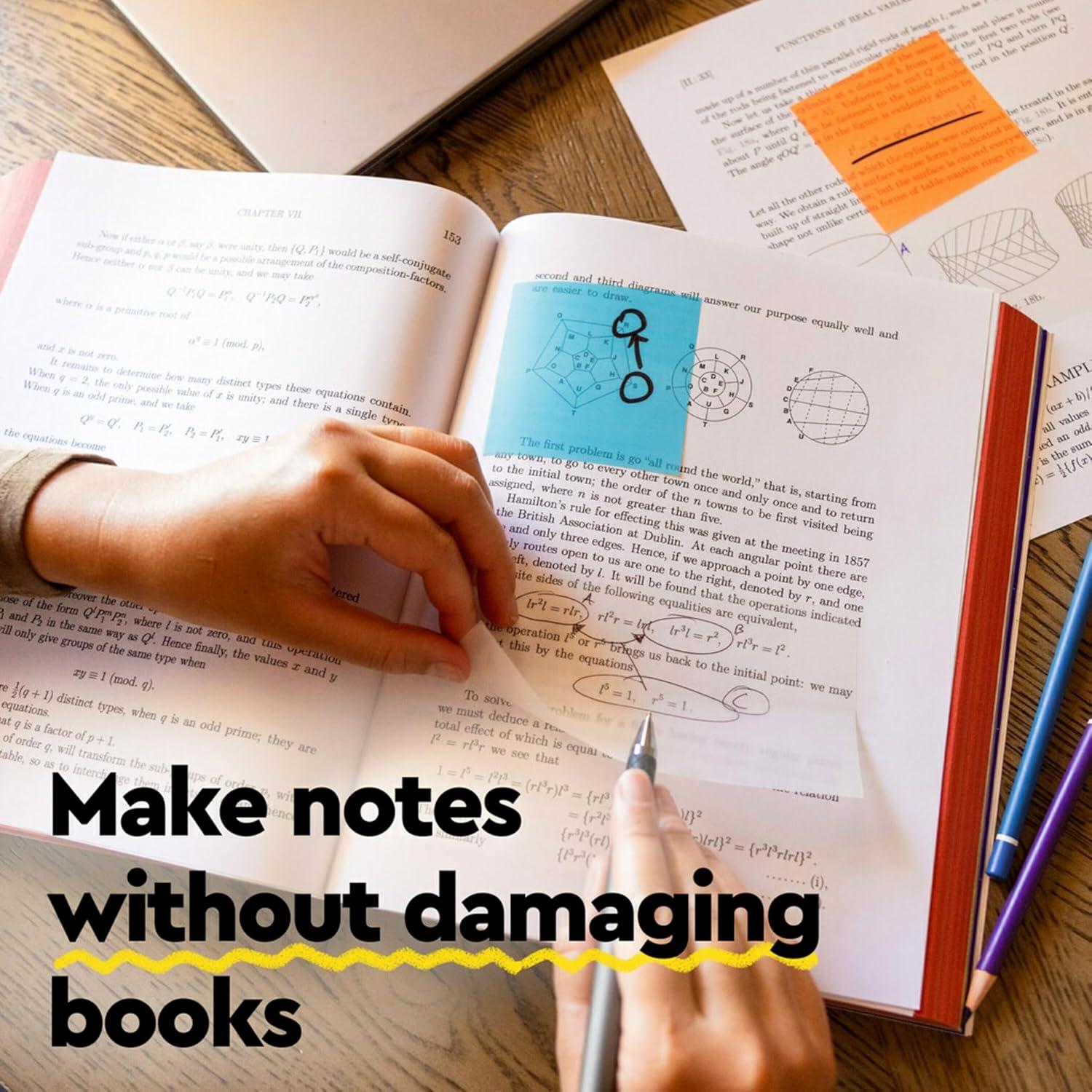 image:imagePostit Transparent Notes 28 in x 28 in Pastel Sticky Notes School Supplies Office Products Great for Studying Great for Studying 2 PadsClear Transparent