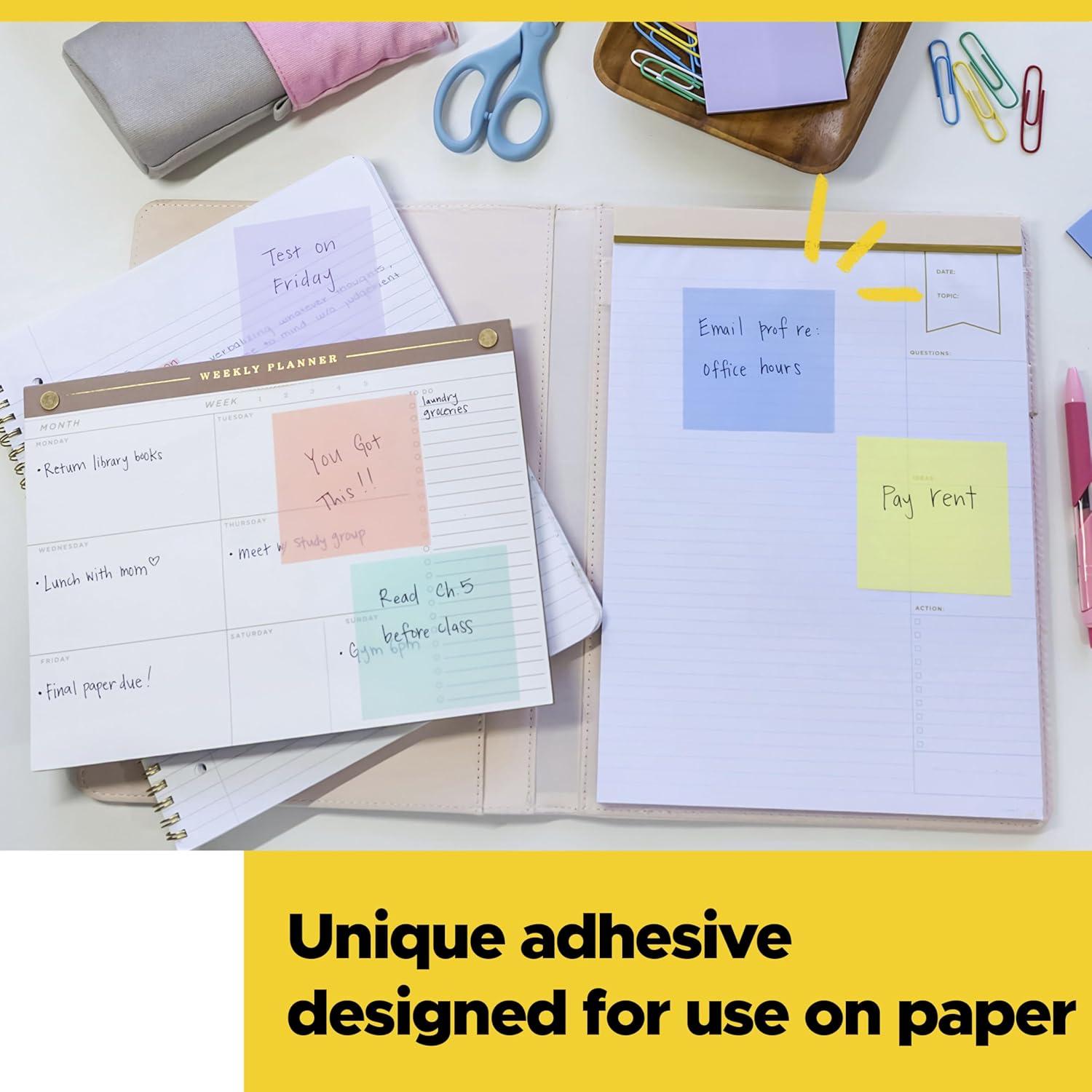 image:imagePostit Transparent Notes 28 in x 28 in Pastel Sticky Notes School Supplies Office Products Great for Studying Great for Studying 2 PadsPastel Transparent