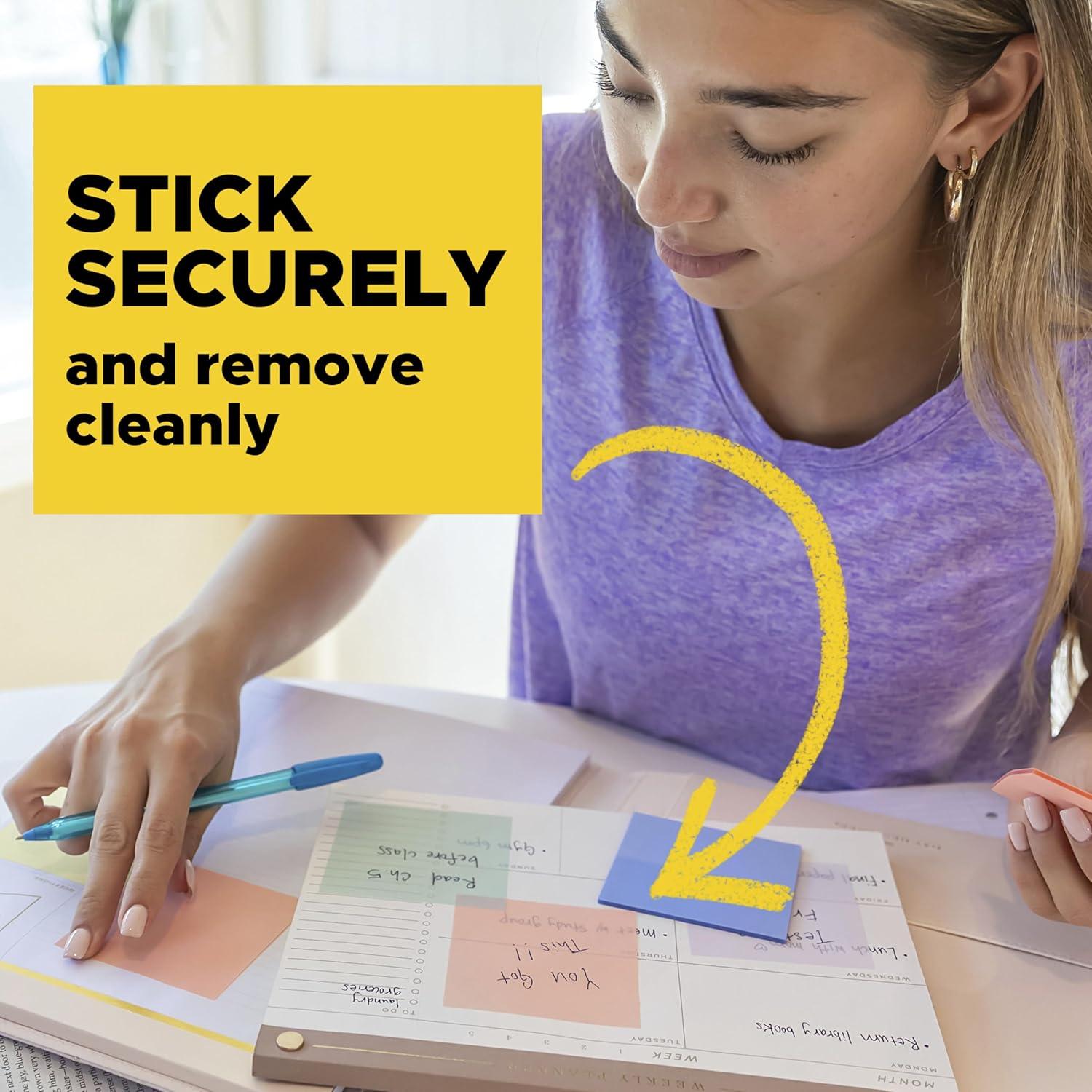 image:imagePostit Transparent Notes 28 in x 28 in Pastel Sticky Notes School Supplies Office Products Great for Studying Great for Studying 2 PadsPastel Transparent
