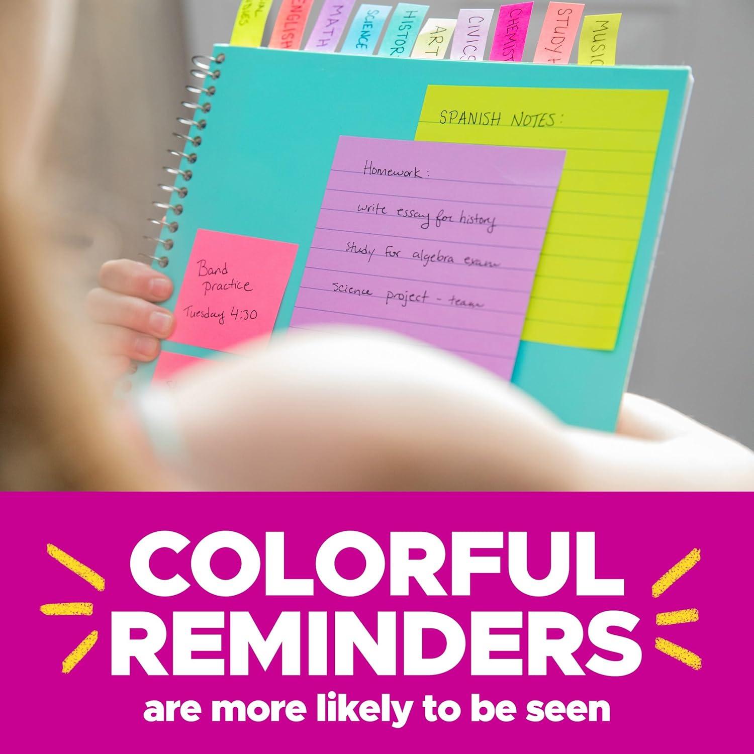 image:imagePostit Notes 4 Sticky Notes Pads 3 x 3 in School Supplies and Oce Supplies Sunburst Collection