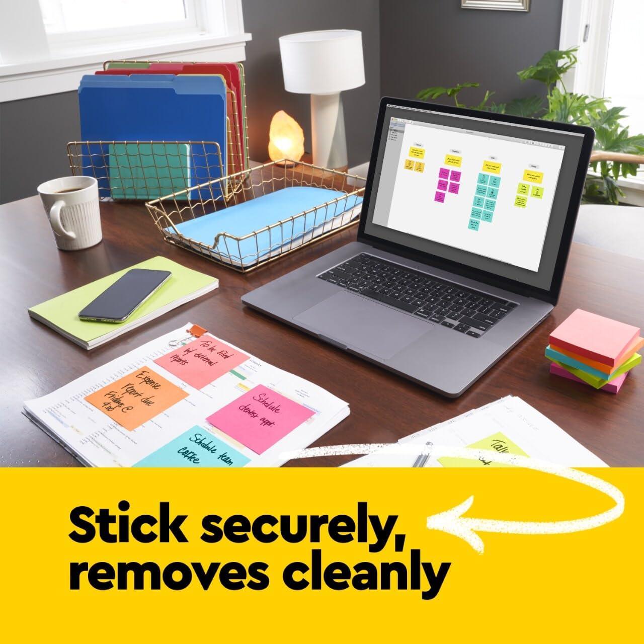 image:imagePostit Notes 4 Sticky Notes Pads 3 x 3 in School Supplies and Oce Supplies Sunburst Collection