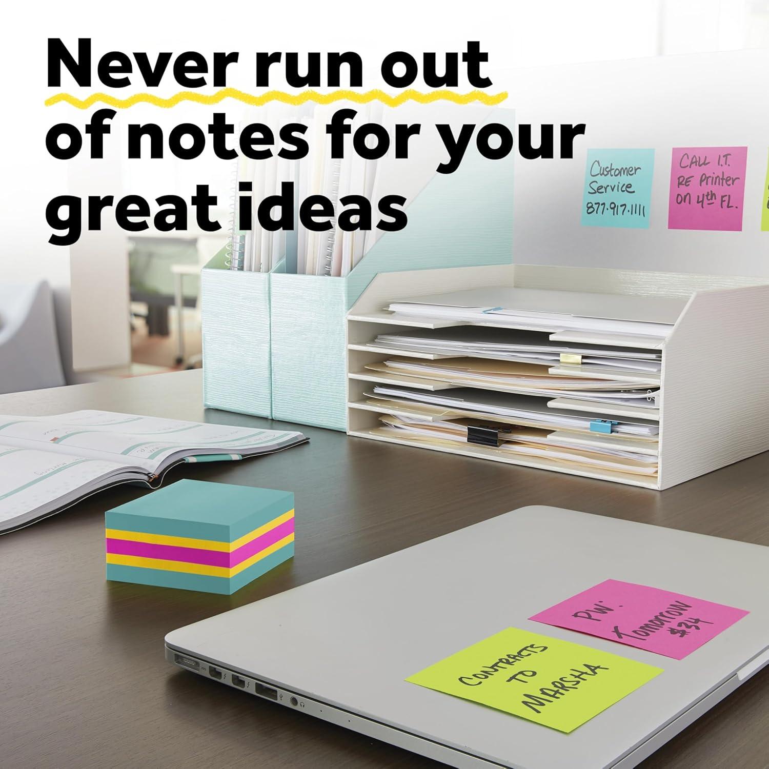 image:imagePostit Super Sticky Notes 1 Cube Note Sticky Notes Pad 3 x 3 in School Supplies and Oce Supplies 2X the Sticking Power Neutrality Collection