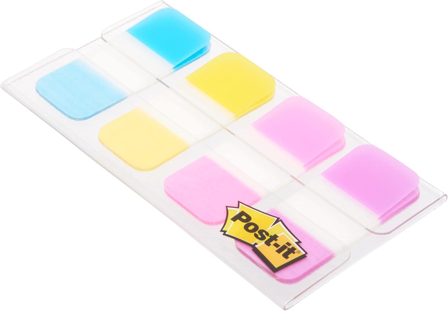 imagePostIt MarquePages Petit 40 OngletsDvidoir 158 mm x 381 mm Bleu Jaune Rose et Violet Pour Marquer Surligner ou Codifier des Informationsbleu violet rose jaune