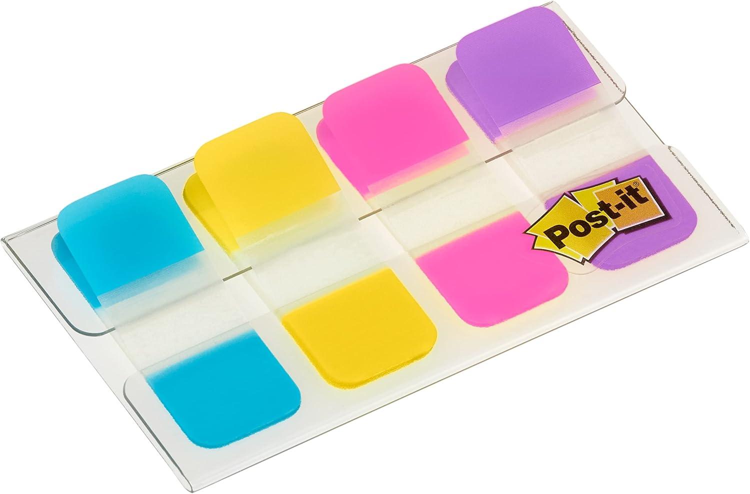 imagePostIt MarquePages Petit 40 OngletsDvidoir 158 mm x 381 mm Bleu Jaune Rose et Violet Pour Marquer Surligner ou Codifier des Informationsbleu violet rose jaune