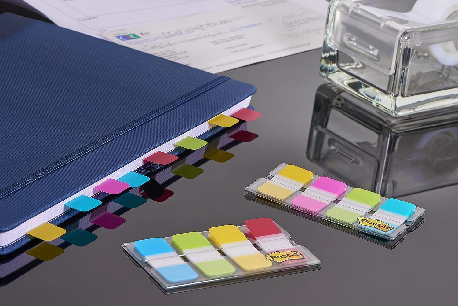 imagePostIt MarquePages Petit 40 OngletsDvidoir 158 mm x 381 mm Bleu Jaune Rose et Violet Pour Marquer Surligner ou Codifier des Informationsbleu violet rose jaune