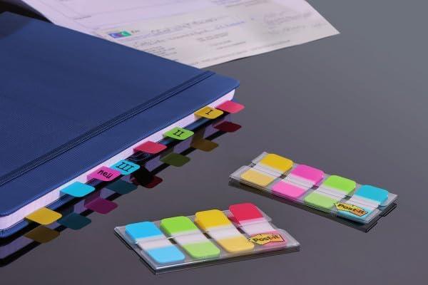 imagePostIt MarquePages Petit 40 OngletsDvidoir 158 mm x 381 mm Bleu Jaune Rose et Violet Pour Marquer Surligner ou Codifier des Informationsstandard