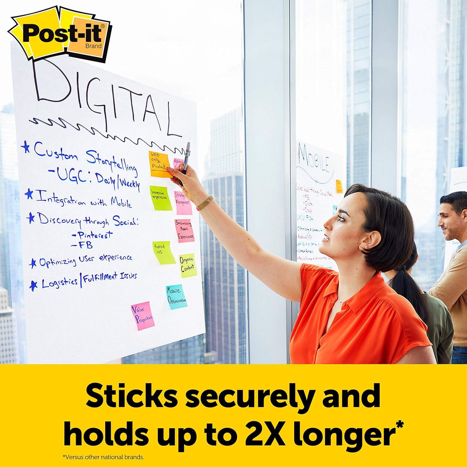 imagePostIt Super Sticky Meeting Charts Pack de 1 Bloc avec 20 Feuilles 584 mm x 508 mm Couleur Blanche Paperboard Adhsif Repositionnable pour Runions et Sessions de BrainstormingTableau mixte double face auto adhsives