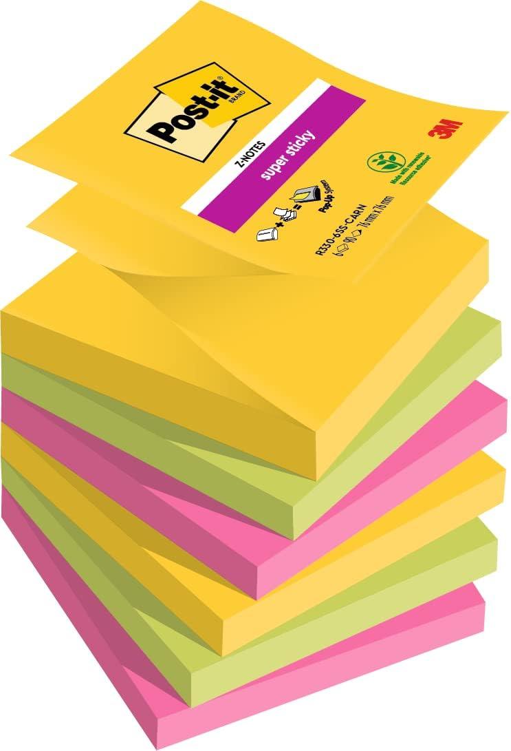 imagePostit Dvidoir Forme Chat avec 1 Bloc de Postit ZNotes 90 Feuilles 76 mm x 76 mm Couleur Rose Utilisation Facile dune Seule mainPostit Distributeur