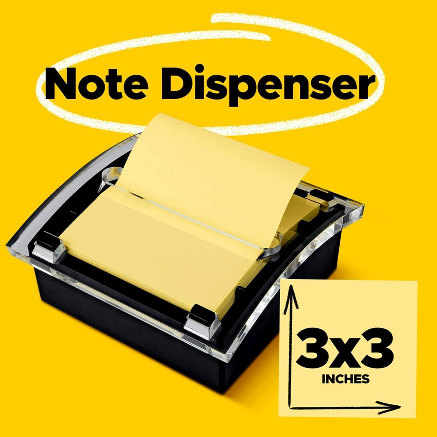 imagePostit Dvidoir Noir ZNotes Postit Super Sticky Grand Format XXL 90 Feuilles 101 mm x 101 mm Jaune Canari pour le Bureau et la Maison