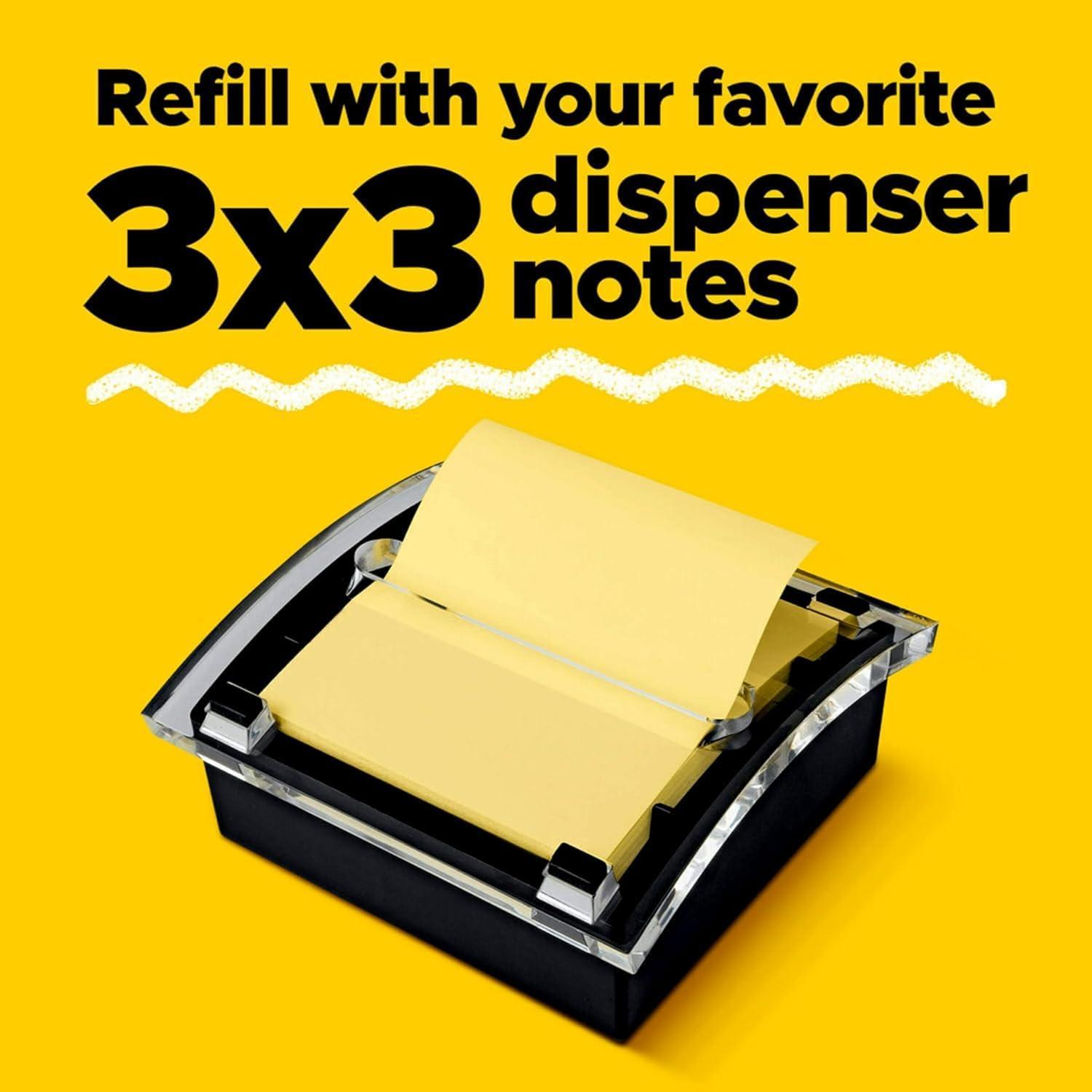 imagePostit Dvidoir Noir ZNotes Postit Super Sticky Grand Format XXL 90 Feuilles 101 mm x 101 mm Jaune Canari pour le Bureau et la Maison