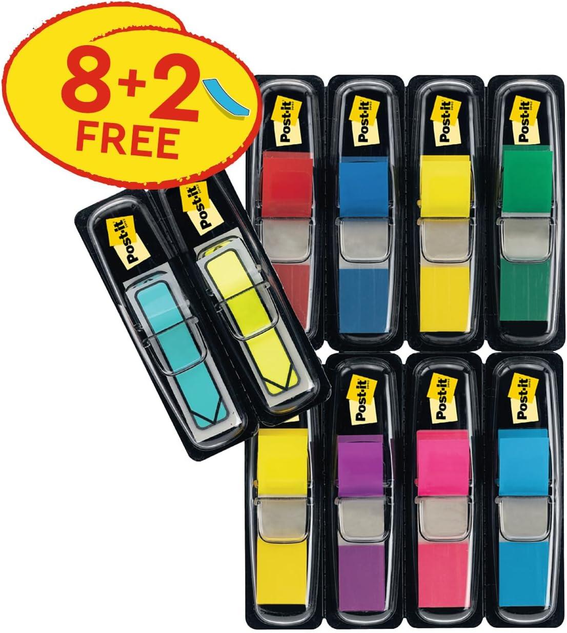 imagePostit MarquePages troits Pack Promo de 8 Blocs Double Pack de Flches Gratuit 328 MarquePages Couleurs Assorties Pour Marquer Surligner ou Codifier des InformationsUnique
