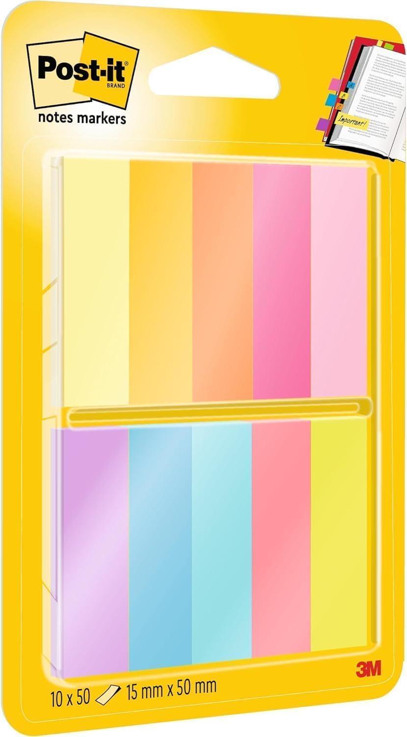imagePostit MarquePages troits Pack de 4 Distributeurs 35 MarquePages par Distributeur 119 mm x 432 mm Jaune Rouge Vert Bleu Couleurs Pour Marquer Surligner ou Codifier des Informations10 x 50 Pages