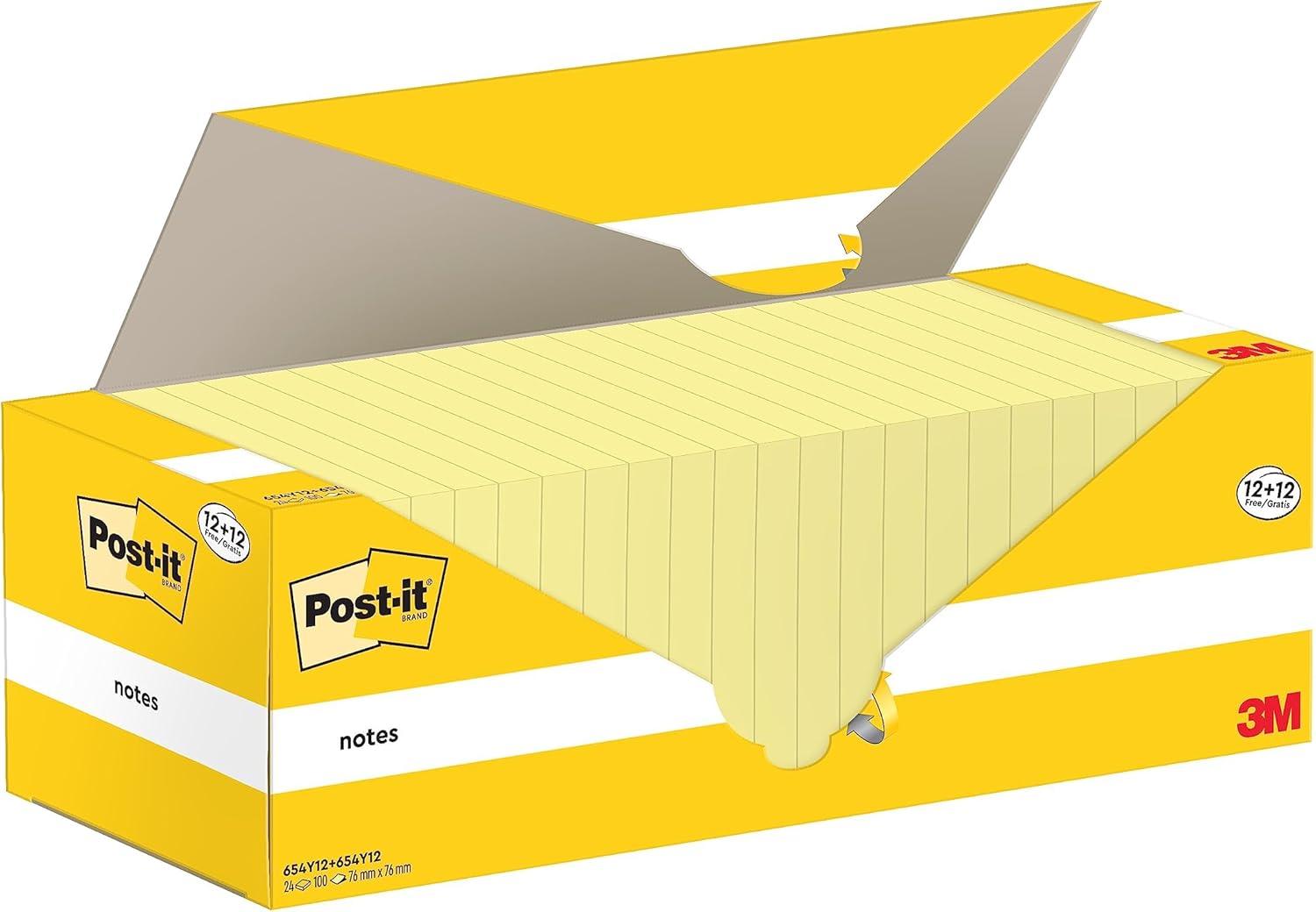 imagePostit Notes Autocollantes Pack Promo de 12 Blocs 12 GRATUITS 100 Feuilles par Bloc 76 mm x 76 mm Jaune Pastel Feuillets Adhsifs pour Prise de Notes Listes de Tches et Rappels1