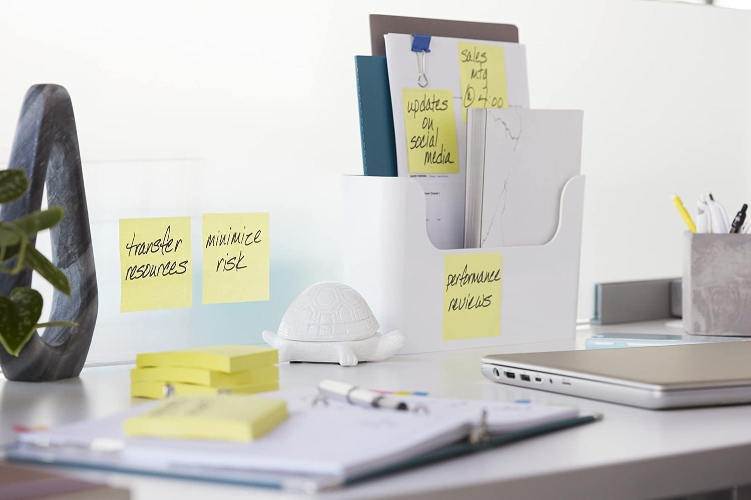 imagePostit Notes Autocollantes Super Sticky 14 Blocs 2 GRATUITS 76 mm x 127 mm 90 Feuilles par Bloc Jaune Pastel Feuillets Super Adhsifs pour Prise de Notes Listes de Tches et Rappels76 x 127 mm