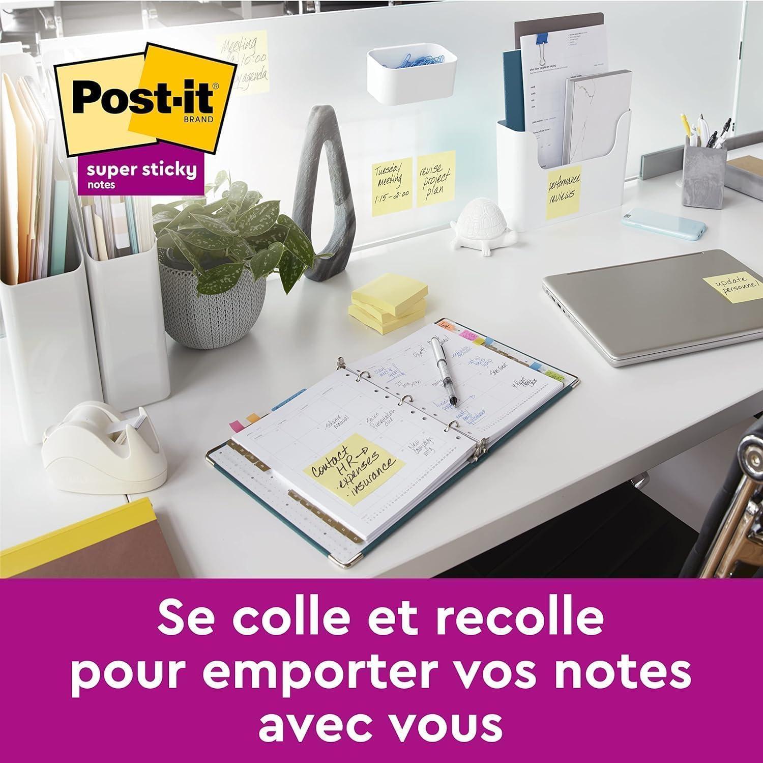 imagePostit Notes Autocollantes Super Sticky 14 Blocs 2 GRATUITS 76 mm x 127 mm 90 Feuilles par Bloc Jaune Pastel Feuillets Super Adhsifs pour Prise de Notes Listes de Tches et Rappels76 x 127 mm