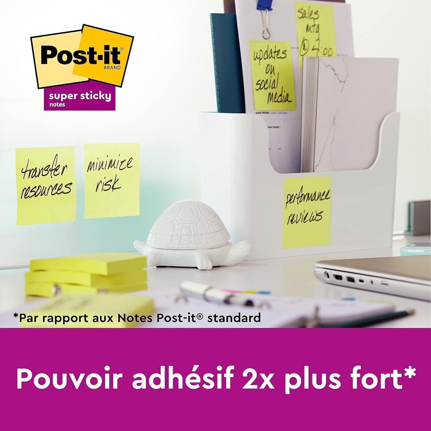 imagePostit Notes Autocollantes Super Sticky 14 Blocs 2 GRATUITS 76 mm x 127 mm 90 Feuilles par Bloc Jaune Pastel Feuillets Super Adhsifs pour Prise de Notes Listes de Tches et Rappels76 x 127 mm