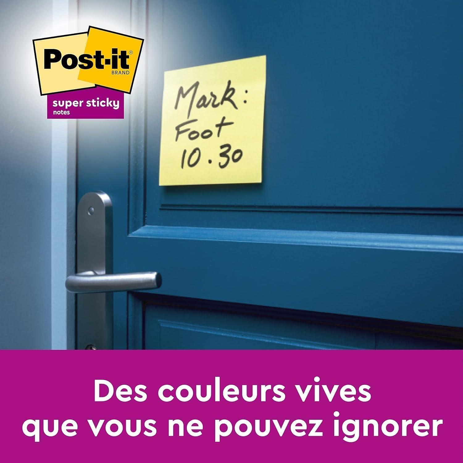 imagePostit Notes Autocollantes Super Sticky 4 Blocs 2 GRATUITS 76 mm x 76 mm 90 Feuilles par Bloc Jaune Canari Feuillets Super Adhsifs pour Prise de Notes Listes de Tches et Rappels76 x 76 mm