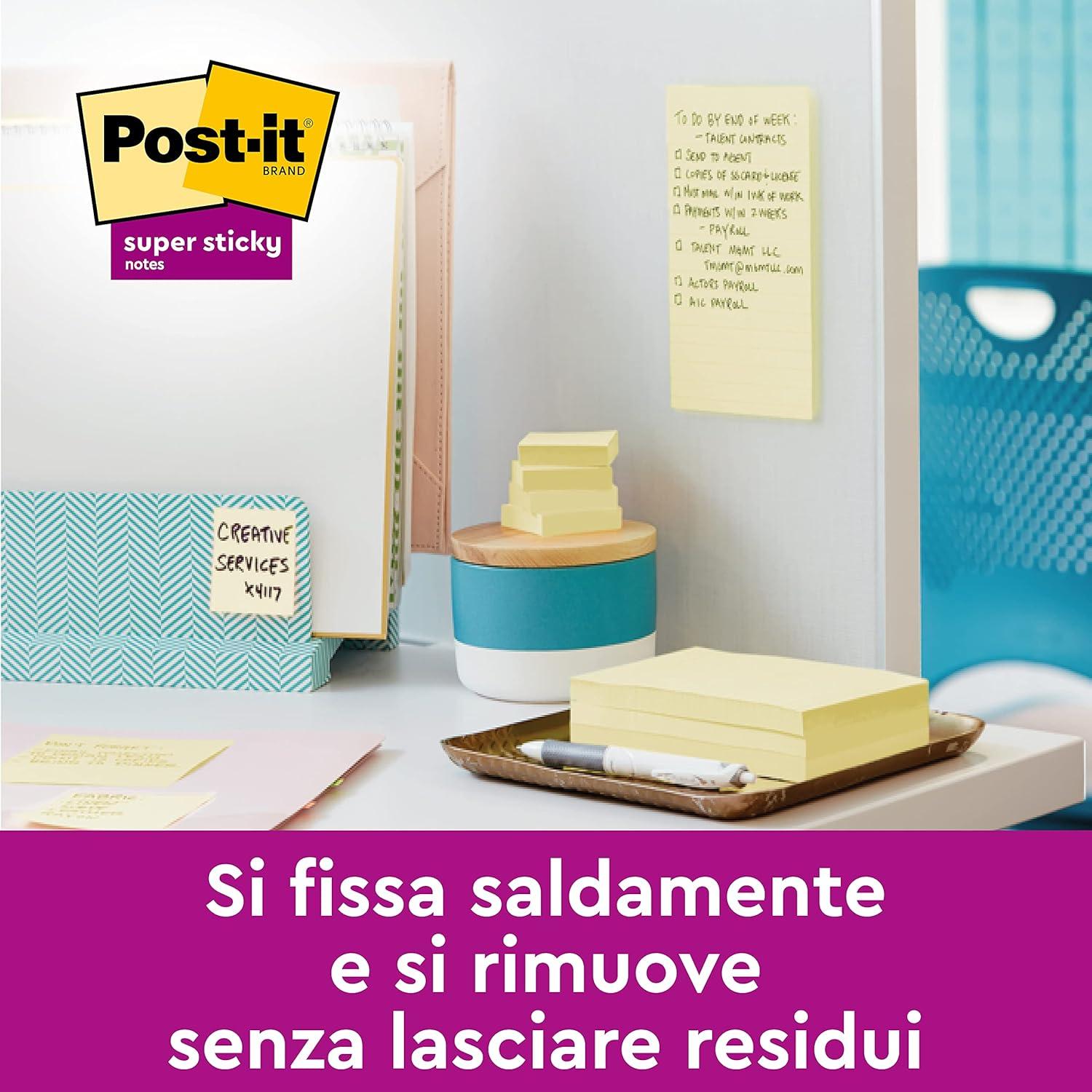 imagePostit Notes Autocollantes Super Sticky 4 Blocs 2 GRATUITS 76 mm x 76 mm 90 Feuilles par Bloc Jaune Canari Feuillets Super Adhsifs pour Prise de Notes Listes de Tches et Rappels76 x 76 mm Lot de 2