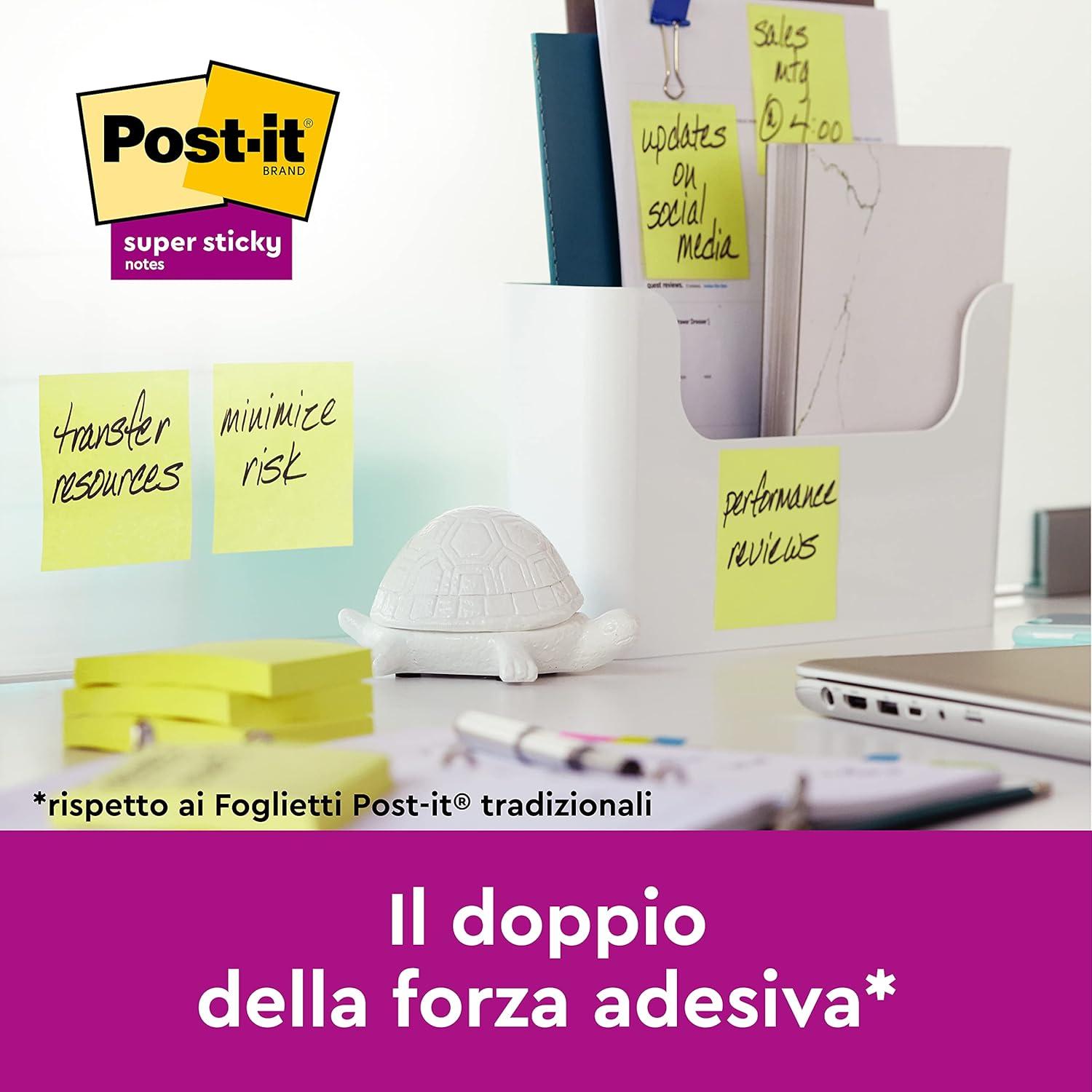 imagePostit Notes Autocollantes Super Sticky 4 Blocs 2 GRATUITS 76 mm x 76 mm 90 Feuilles par Bloc Jaune Canari Feuillets Super Adhsifs pour Prise de Notes Listes de Tches et Rappels76 x 76 mm Lot de 2